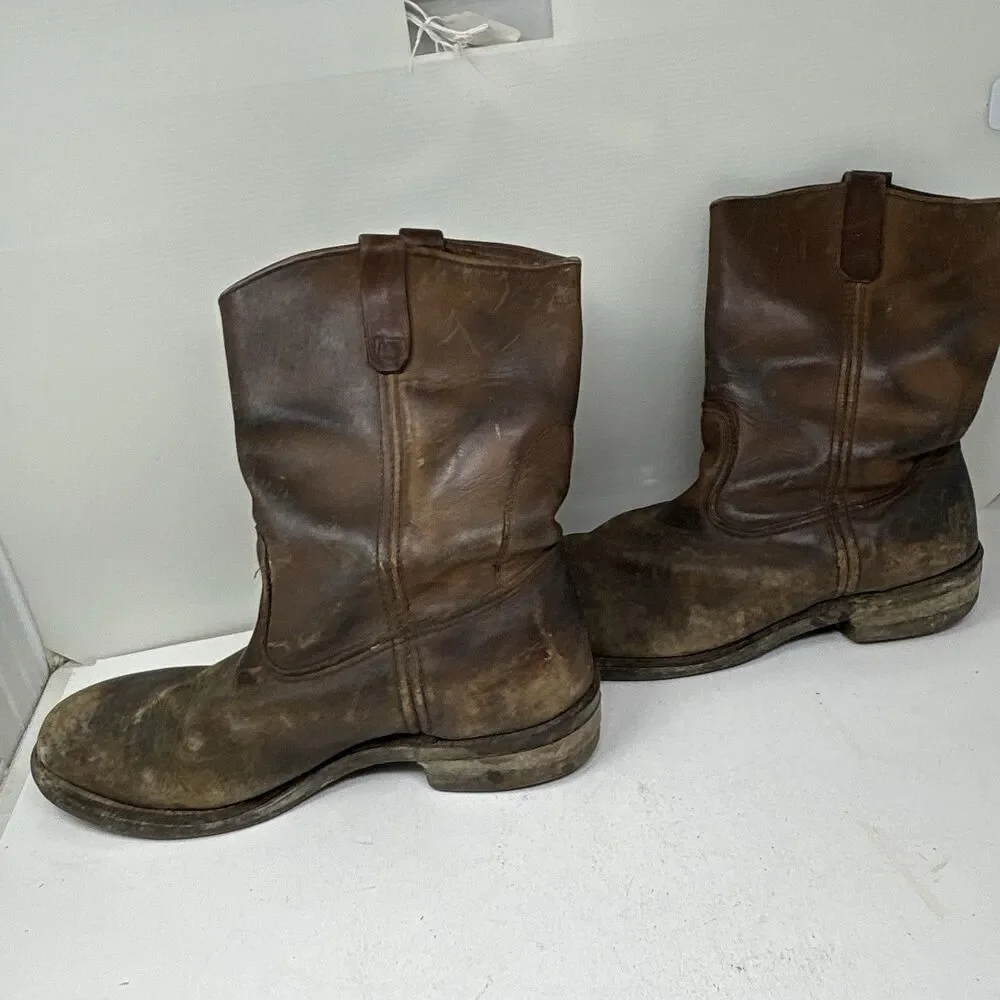 VTG 1996 Red Wing Pecos 12 3E Extra Wide Steel Toe Boots PT91 Distressed
